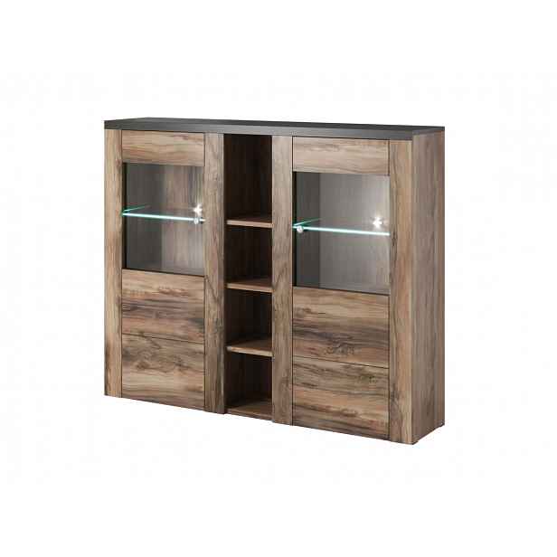 LARONA vitrína TYP 46, ořech satin/touchwood