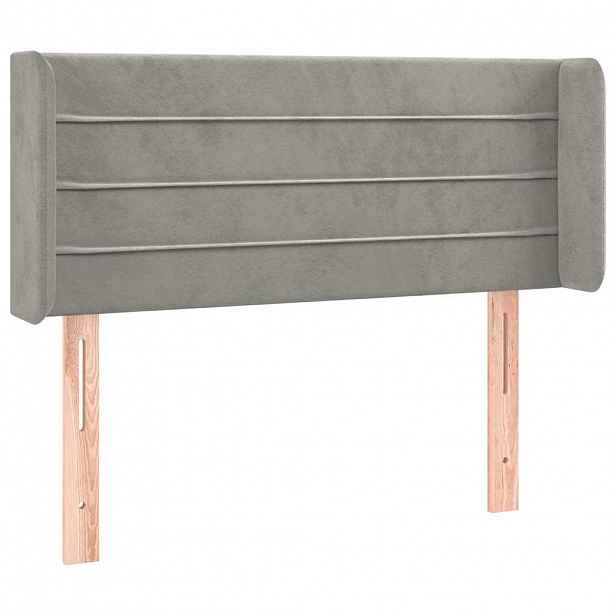 vidaXL Čelo postele typu ušák světle šedé 83x16x78/88 cm samet