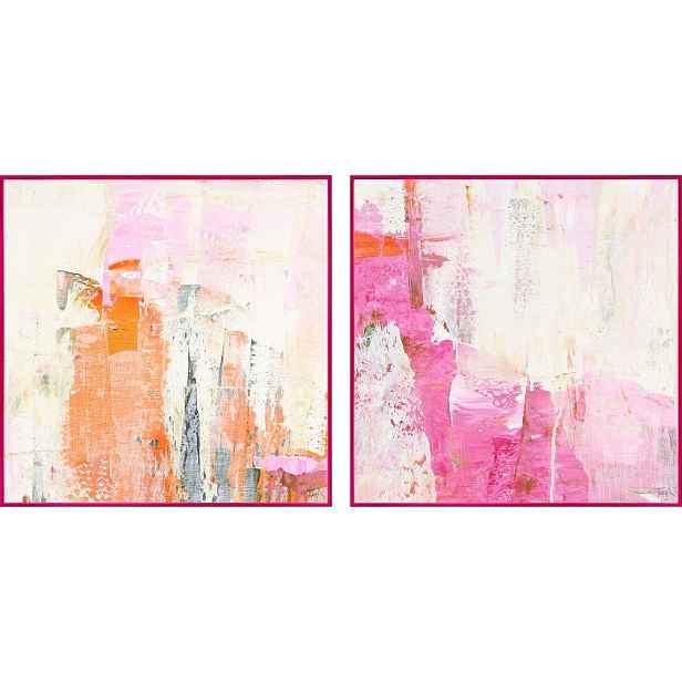 Tištěné/s ručně malovanými prvky obrazy v sadě 2 ks s rámem/na plátně 41,5x41,5 cm New Age Pink – Malerifabrikken