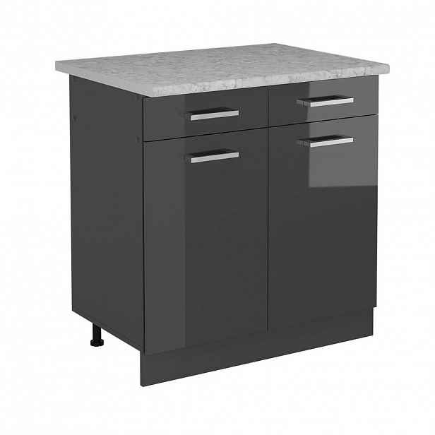 Vicco SPODNÍ SKŘÍŇKA KUCHYŇSKÉ LINKY R-Line Antracitový vysoký lesk 80 cm PD Mramor