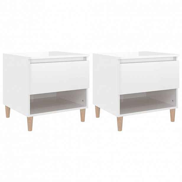 vidaXL Noční stolky 2 ks bílé vysoký lesk 50x46x50 cm kompozitní dřevo