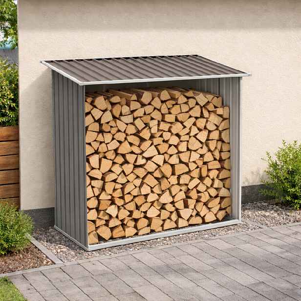 Zahradní dřevník BestBerg BBSH-F001G / 1,35 m²/ 163 x 83 x 154 cm / šedá