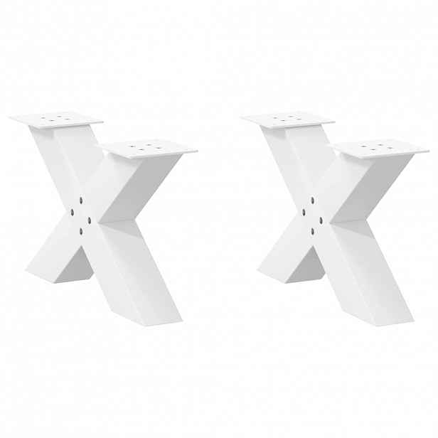 vidaXL Nohy konferenčního stolku ve tvaru X, 2 ks, bílé, 60 x (30-31) cm, ocel