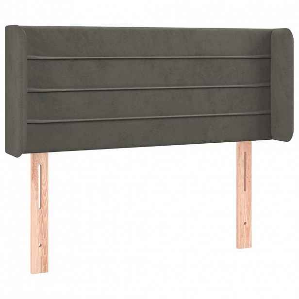 vidaXL Čelo postele typu ušák tmavě šedé 83x16x78/88 cm samet