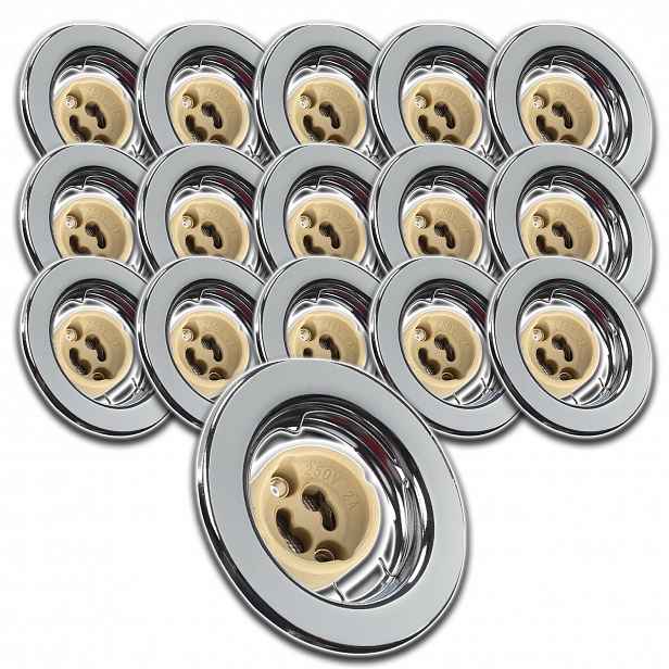 16x Stropní Svítidlo Očko Halogen S Žárovkou 1,5W Neutrální Hotová Sada