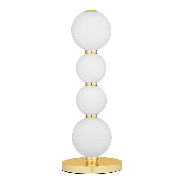Bílá/ve zlaté barvě kovová LED stolní lampa se skleněným stínidlem (výška 31 cm) Perla – Nova Luce