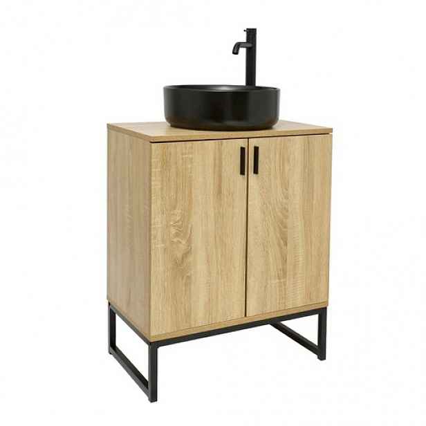 Ceramia Easy koupelnová skříňka s umyvadlem 60x73x36 cm světlý dub lesk EASYUMDB1