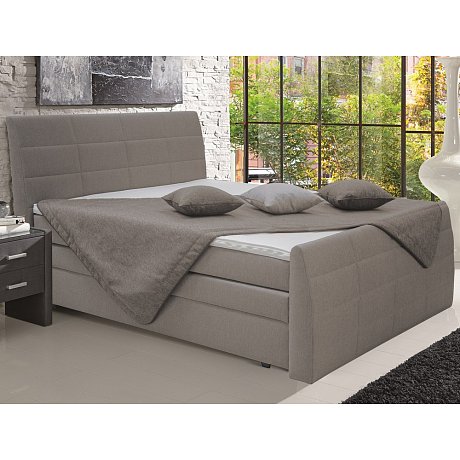 Postel boxspring Bonny 180x200 cm, šedo-hnědá tkanina