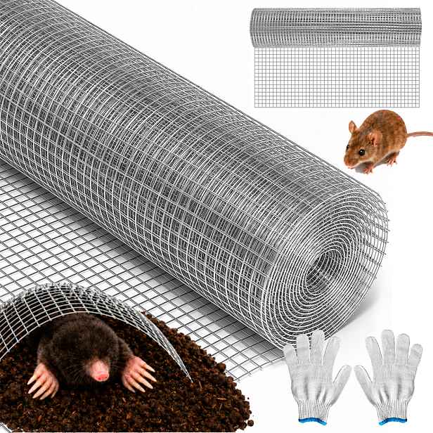 Síť Proti Hlodavcům 50 CM X 10 M Na Krtky, Kuny, Kovová, Pozinkovaná