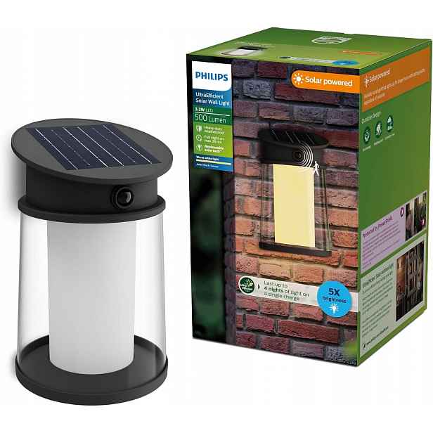 Solární Zahradní Lampa Led lampa Philips Juda Venkovní nástěnné svítidlo Senzor Pohybu