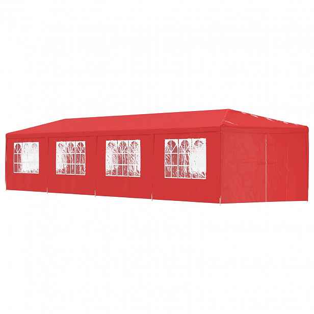 vidaXL Party Stan 1200 x 300 x 255 cm Červená PE a ocel