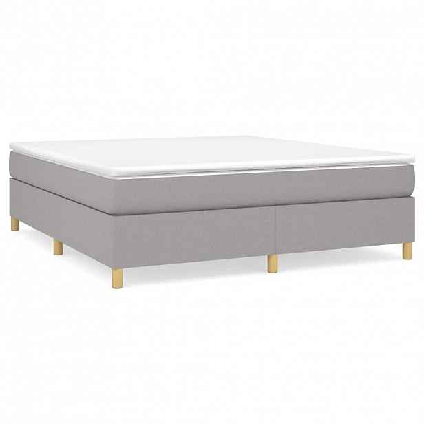 vidaXL Box spring postel s matrací světle šedá 160 x 200 cm textil