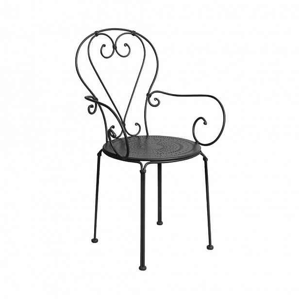 CENTURY Zahradní židle s područkami - černá