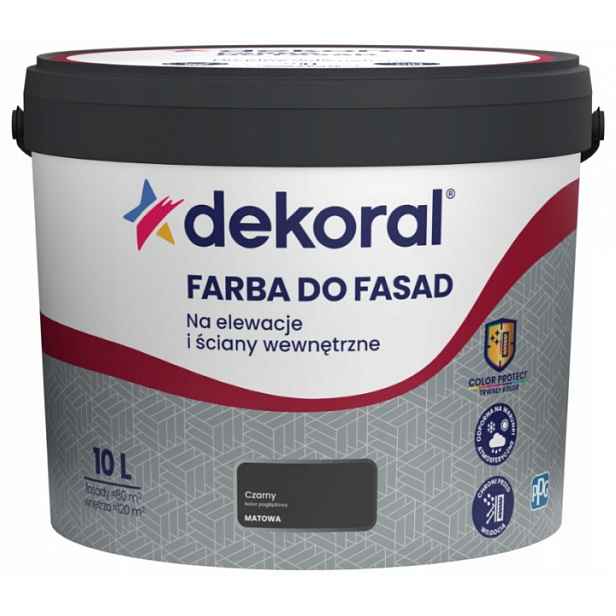 Dekoral Polinit Akrylátová Fasádní Barva 10L Černá