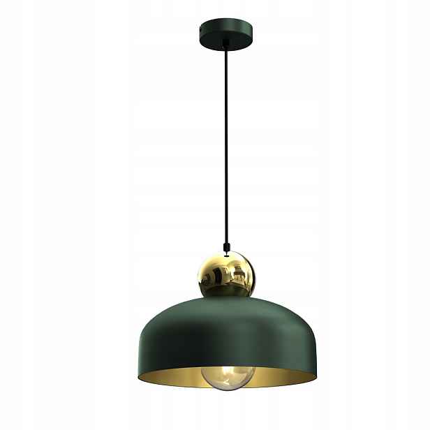 Lampa lahvově zelená barva+zlato E27 Harald Eko-light