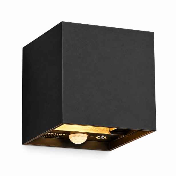 Led nástěnné svítidlo YindaLux YJ510 12W černé IP65 s pohybovým senzorem