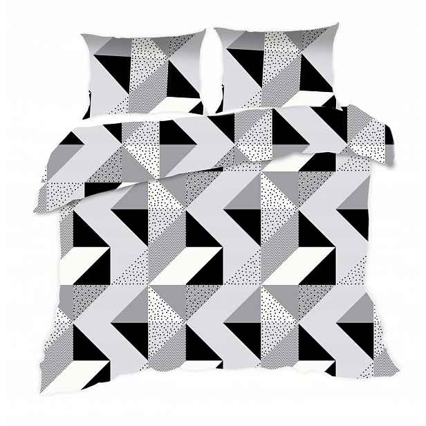 Povlečení 160x200 geometrie šedá černá Classic