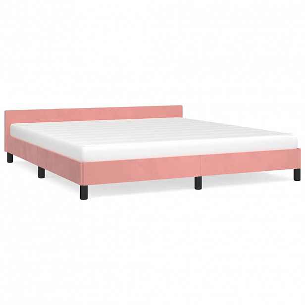 vidaXL Rám postele s čelem bez matrace růžový 180x200 cm samet