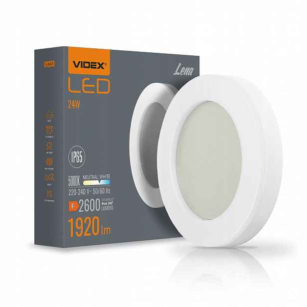 Videx hermetické Led svítidlo Lena 24W 5000K VLE-BHFR-245