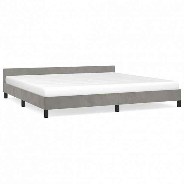 vidaXL Rám postele bez matrace světle šedý 200 x 200 cm samet