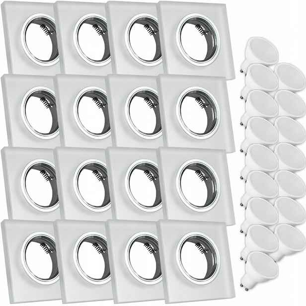 16X Skleněná Lampička Moderní Svítidlo Čtverec Silné Sklo 5W Led Žárovka