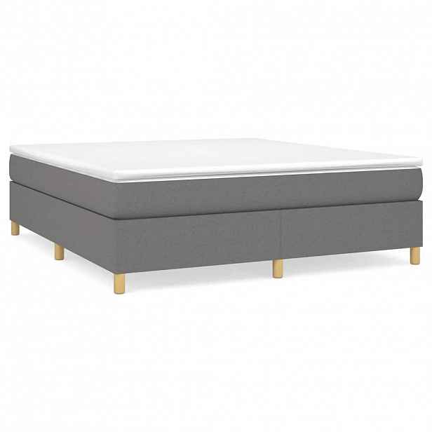 vidaXL Box spring postel s matrací tmavě šedá 160x200 cm textil