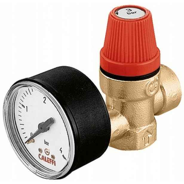 Caleffi Bezpečnostní Ventil Pro Připojení Gw A Manometrem 1/2" 6 Bar