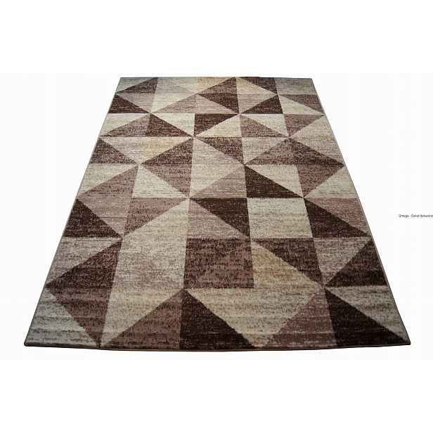 Koberec béžovohnědý, geometrický 120 x 160 cm