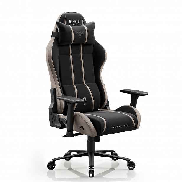 Látková herní židle černo-béžová King Size: Diablo X-One 2.0 Camel Black