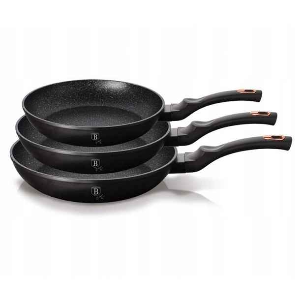 Sada 3 Granitových Pánví Berlingerhaus Black Rose BH-6158