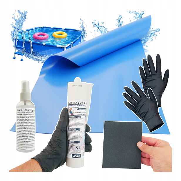 Sada na opravu do bazénu Pvc Polymerové lepidlo 400 g 50 x 27 cm