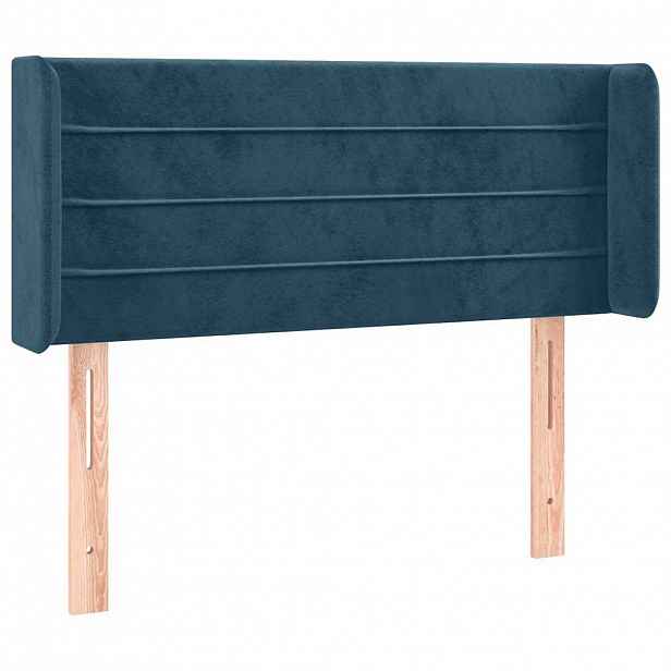 vidaXL Čelo postele typu ušák tmavě modrá 83 x 16 x 78/88 cm samet