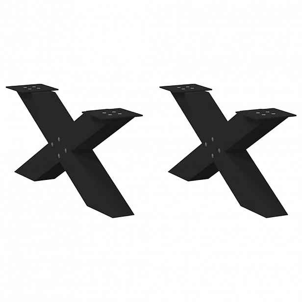 vidaXL Nohy konferenčního stolku ve tvaru X, 2 ks, černé, 70 x (30-31) cm, ocel