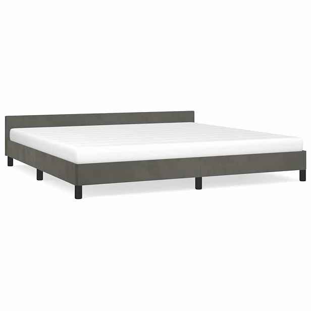 vidaXL Rám postele bez matrace tmavě šedý 200 x 200 cm samet