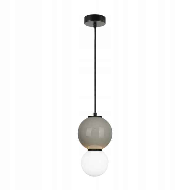 Italux Moderní závěsná lampa Ø15 cm Šedo-bílá Led 5W Pieve