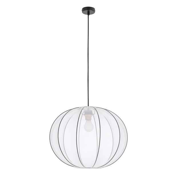 Bílé závěsné svítidlo s textilním stínidlem ø 52 cm Mellow – Candellux Lighting