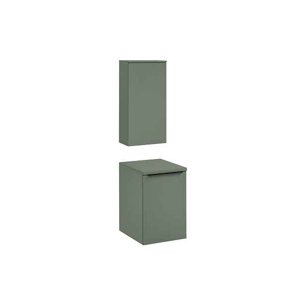 Comad Koupelnová sestava Sombra Green s deskou, košem na prádlo a LED skříňkou 40 cm reed green
