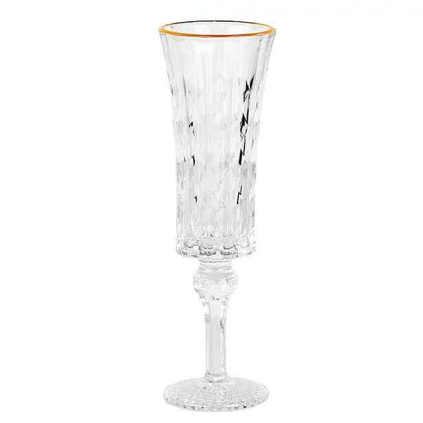 Sklenička na šampaňské se zlatým proužkem Gold line - Ø 6*20 cm / 100 ml Clayre & Eef