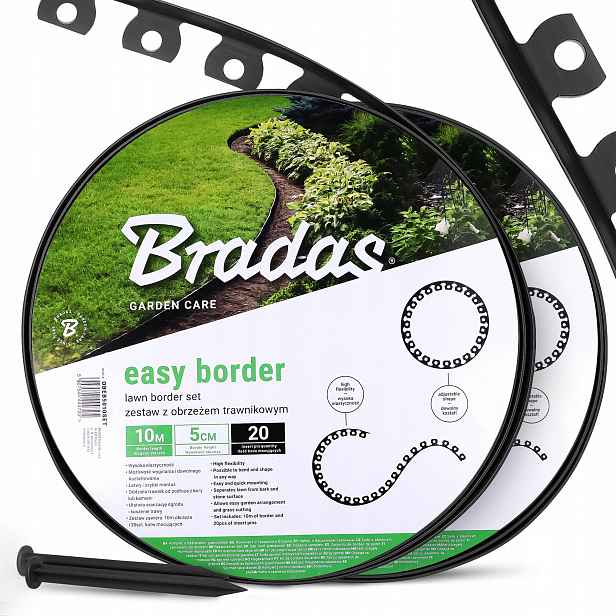 Trávníkový Lem 20 m 50 mm 40 x Kotvy Kolíky Upevňovací kolíky 18 cm Us-p