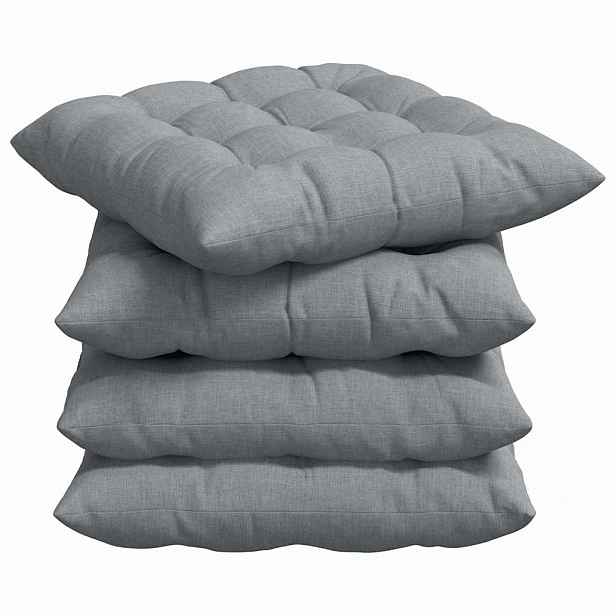 vidaXL Polštáře na sedadla 4 ks Textil Světle šedá 40 x 40 x 6 cm