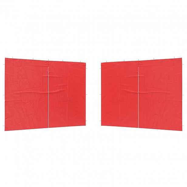 vidaXL Boční stěna párty stanu 2 ks 300 x 195 cm Červená PE a ocel