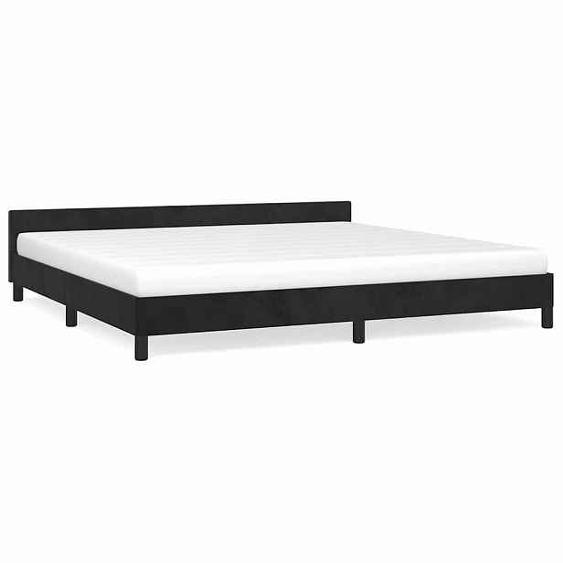 vidaXL Rám postele bez matrace černý 200 x 200 cm samet