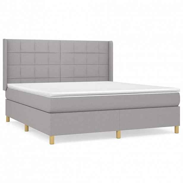vidaXL Box spring postel s matrací světle šedá 160 x 200 cm textil