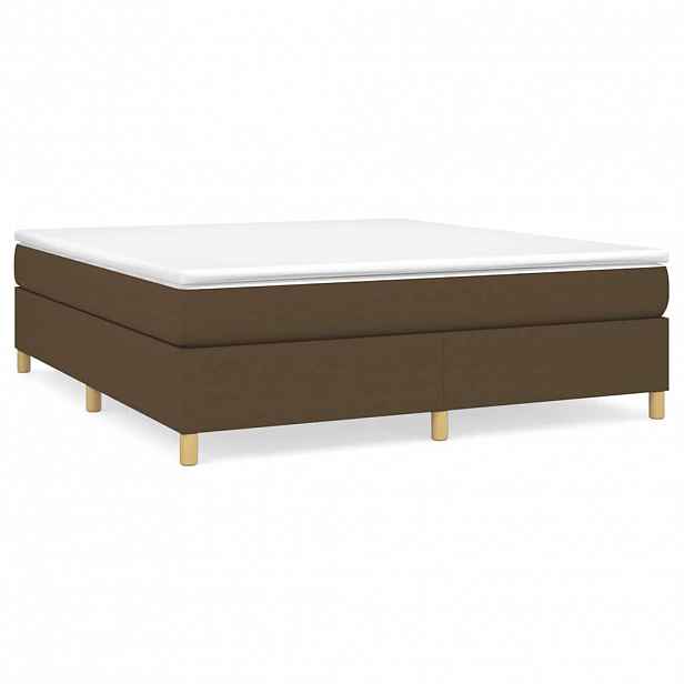 vidaXL Box spring postel s matrací tmavě hnědá 160x200 cm textil