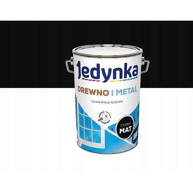 Jednička Olejová alkydová smaltovaná hmota na dřevo a kov matná černá 5L