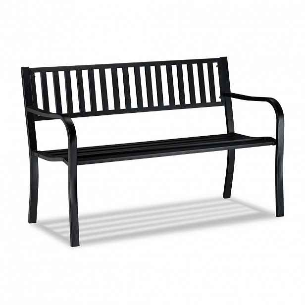 Relaxdays LAVICE Černá zahradní ocel 2místná 127,5 cm