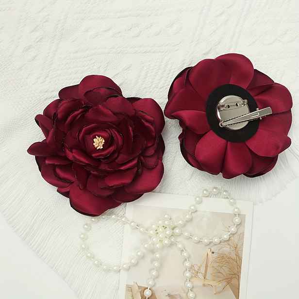 TEMU Květinové knoflíkové dírky pro ženicha s umělou vintage květinovou hlavičkou 10 cm, dekorace na svatební párty