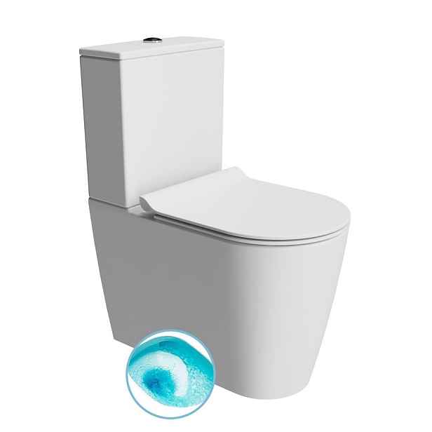 GSI KUBE X WC kombi, Swirlflush, spodní/zadní odpad, bílá dual-mat