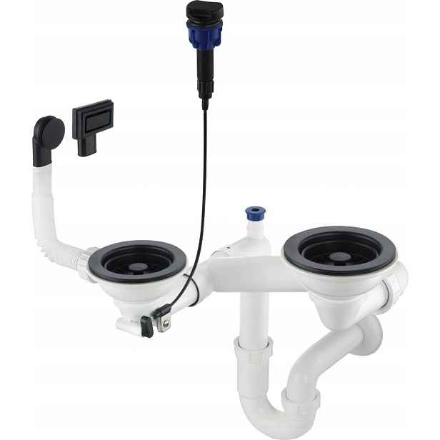 Sifon space saver pro granitové dřezy, černý mat ZXY_N973