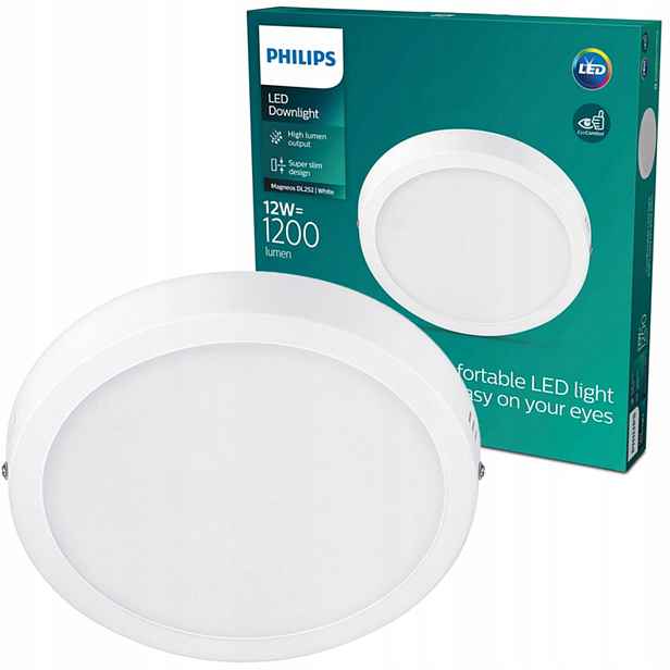 Stropní Svítidlo Led panel Stropní Svítidlo Na omítku 12W 2700K 21cm Bílá Philips